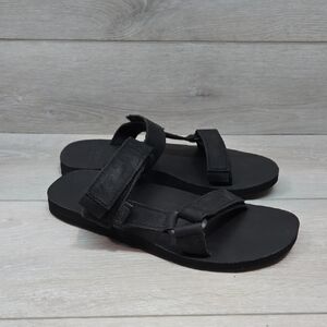 Teva Mens Black Adjustable Sandals Slide Flats Shoes Sz 8